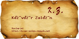 Kövér Zalán névjegykártya